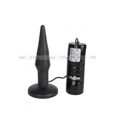 Анальная пробка малая PURE BUTT PLUG  SMALL с вибрацией чёрная