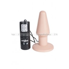 Анальная пробка большая PURE BUTT PLUG  LARGE с вибрацией телесная