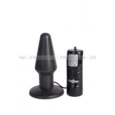 Анальная пробка большая PURE BUTT PLUG  LARGE с вибрацией чёрная